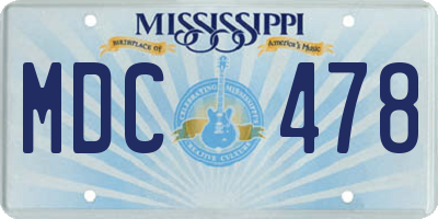 MS license plate MDC478