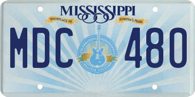 MS license plate MDC480