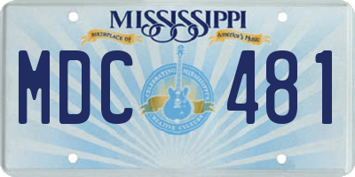 MS license plate MDC481