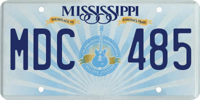 MS license plate MDC485