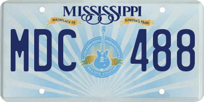 MS license plate MDC488