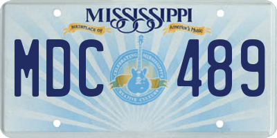 MS license plate MDC489