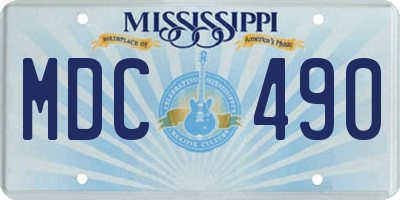 MS license plate MDC490