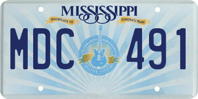 MS license plate MDC491