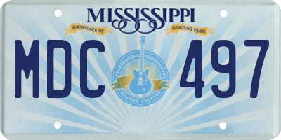 MS license plate MDC497