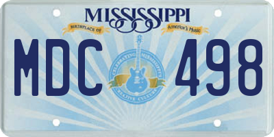 MS license plate MDC498