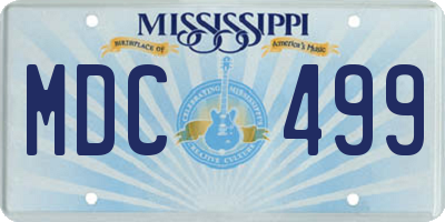 MS license plate MDC499