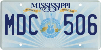 MS license plate MDC506