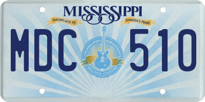 MS license plate MDC510