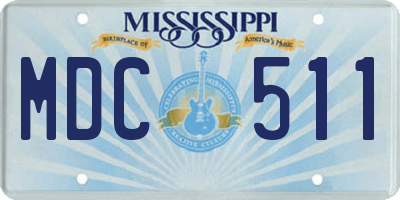 MS license plate MDC511