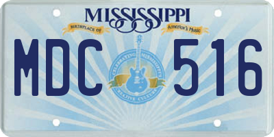 MS license plate MDC516