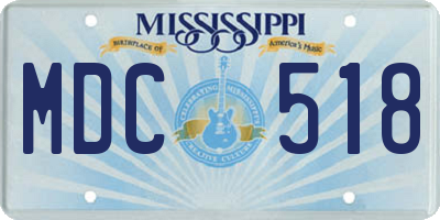MS license plate MDC518