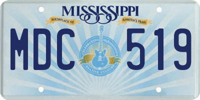 MS license plate MDC519