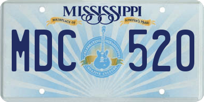 MS license plate MDC520