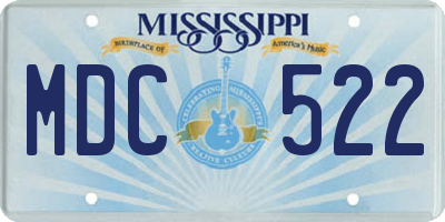 MS license plate MDC522