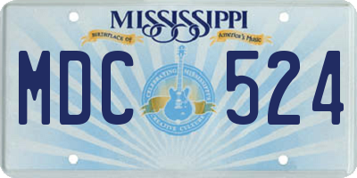 MS license plate MDC524