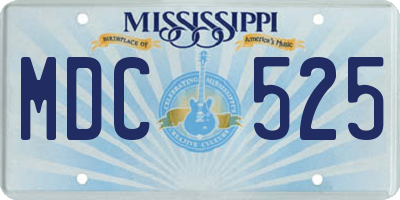 MS license plate MDC525