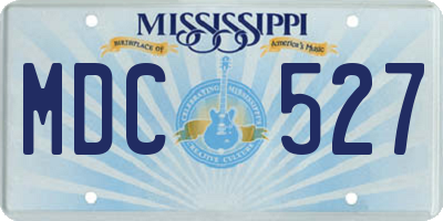 MS license plate MDC527