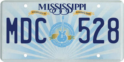MS license plate MDC528