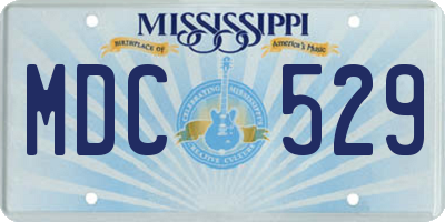 MS license plate MDC529