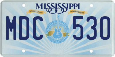 MS license plate MDC530
