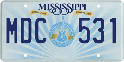 MS license plate MDC531