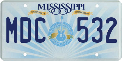 MS license plate MDC532