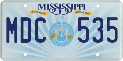 MS license plate MDC535