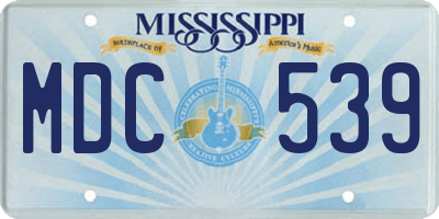 MS license plate MDC539