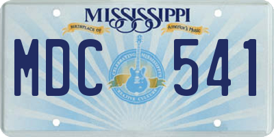 MS license plate MDC541