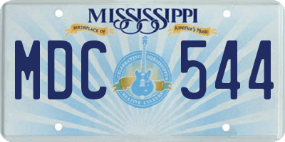 MS license plate MDC544