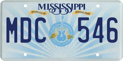 MS license plate MDC546