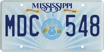 MS license plate MDC548