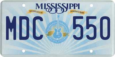 MS license plate MDC550