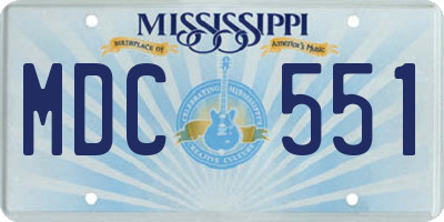 MS license plate MDC551