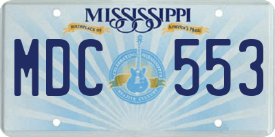 MS license plate MDC553