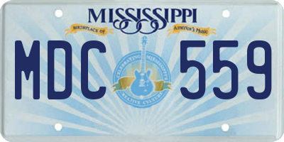 MS license plate MDC559
