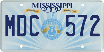 MS license plate MDC572