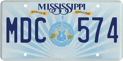 MS license plate MDC574