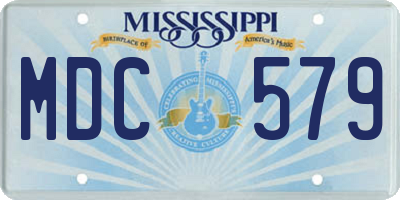 MS license plate MDC579