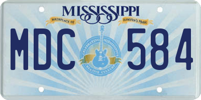 MS license plate MDC584