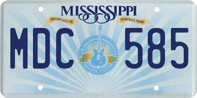 MS license plate MDC585