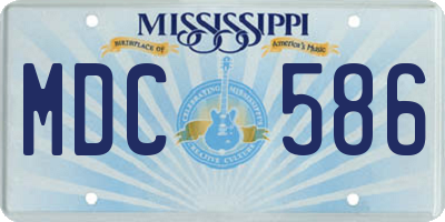 MS license plate MDC586