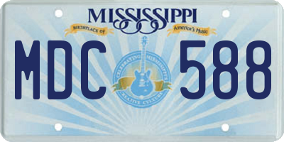 MS license plate MDC588