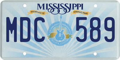 MS license plate MDC589