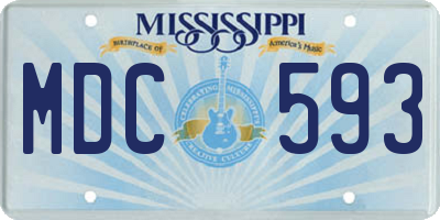 MS license plate MDC593