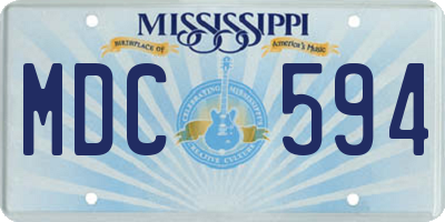 MS license plate MDC594