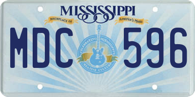MS license plate MDC596