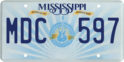 MS license plate MDC597