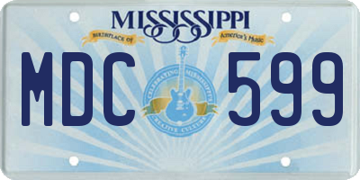 MS license plate MDC599